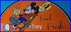 Vintage Porcelain Sign Orange Crush Beverage Mickey Mouse Gas Pump Sign