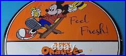 Vintage Porcelain Sign Orange Crush Beverage Mickey Mouse Gas Pump Sign