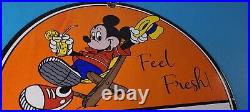 Vintage Porcelain Sign Orange Crush Beverage Mickey Mouse Gas Pump Sign