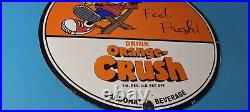 Vintage Porcelain Sign Orange Crush Beverage Mickey Mouse Gas Pump Sign