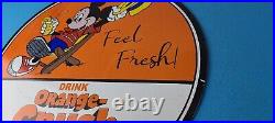 Vintage Porcelain Sign Orange Crush Beverage Mickey Mouse Gas Pump Sign