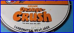 Vintage Porcelain Sign Orange Crush Beverage Mickey Mouse Gas Pump Sign