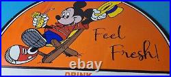 Vintage Porcelain Sign Orange Crush Beverage Mickey Mouse Gas Pump Sign