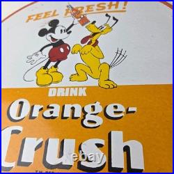 Vintage Porcelain Sign Orange Crush Beverage Mickey Mouse Gas Station Sign