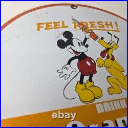 Vintage Porcelain Sign Orange Crush Beverage Mickey Mouse Gas Station Sign