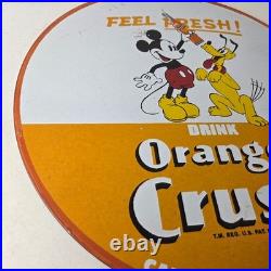 Vintage Porcelain Sign Orange Crush Beverage Mickey Mouse Gas Station Sign