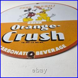 Vintage Porcelain Sign Orange Crush Beverage Mickey Mouse Gas Station Sign