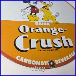 Vintage Porcelain Sign Orange Crush Beverage Mickey Mouse Gas Station Sign