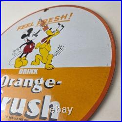 Vintage Porcelain Sign Orange Crush Beverage Mickey Mouse Gas Station Sign