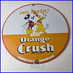 Vintage Porcelain Sign Orange Crush Beverage Mickey Mouse Gas Station Sign