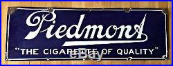 Vintage Porcelain Sign Piedmont Cigarettes Advertising Tobacco, Early 1900s