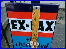 Vintage Porcelain Steel Drug Store Thermometer EX-LAX Advertising Sign 1930's