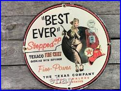 Vintage Porcelain Texaco Gas And Oil Sign