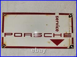 Vintage Porsche Porcelain Sign Carrera Auto Mobile 911 944 Turbo Convertible USA