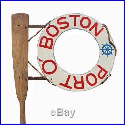 Vintage Port O' Boston Sign from a 1940s Boston Waterfront Restaurant Antique
