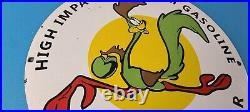 Vintage Premium Gasoline Sign Mopar Road Runner Racing Auto Gas Porcelain Sign