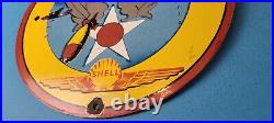 Vintage Premium Shell Gasoline Porcelain Gas Service Station Pump Military Sign