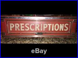 Vintage Prescriptions Neon Sign Light 1940's era No Flicker Or Buzz
