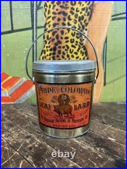 Vintage Pride Of Colorado 4 Lb Lard Tin Can Sign Denver Pig Farm Kitchen Decor