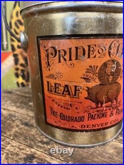 Vintage Pride Of Colorado 4 Lb Lard Tin Can Sign Denver Pig Farm Kitchen Decor