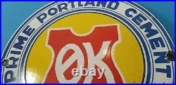 Vintage Prime Portland Cement Porcelain Denmark General Store Gas Service Sign