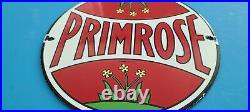 Vintage Primrose Irving Oil Co Porcelain Gasoline Service Pump Gas Sign