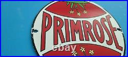 Vintage Primrose Irving Oil Co Porcelain Gasoline Service Pump Gas Sign