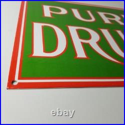 Vintage Pure Drugs Sign Porcelain General Store Country Gas Oil Pump Sign Vintage Pure Drugs Sign Porcelain General Store Country Gas Oil Pump Sign