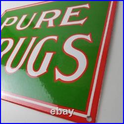 Vintage Pure Drugs Sign Porcelain General Store Country Gas Oil Pump Sign Vintage Pure Drugs Sign Porcelain General Store Country Gas Oil Pump Sign