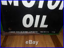 Vintage QUAKER STATE GAS STATION Motor OIL Metal VERTICAL ADVERTISING SIGN