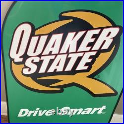 Vintage QUAKER STATE OIL Metal Advertising Sign STREET TALKER 2 Sided 37 X 25