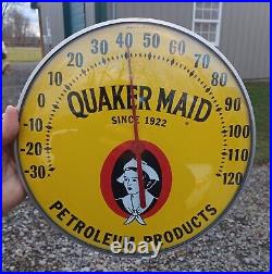 Vintage Quaker Maid Thermometer Round Bubble Glass Gas Station Oil Scarce