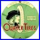 Vintage-Quaker-Tires-Porcelain-Sign-Gasoline-Service-Station-Pump-Plate-01-mud