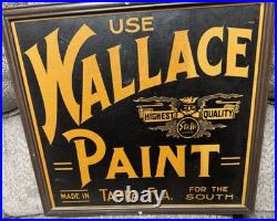 Vintage RARE 1940s Wallace Paint Sign Hardware Advertising Tampa, Fla 15 X 14