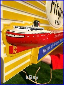 Vintage RARE Fitgers Beer Ore Boat Light Sign Duluth MN GREAT ONE