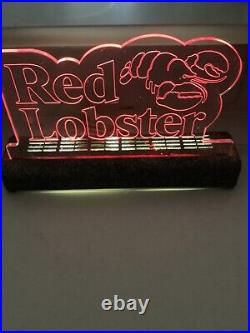 Vintage RARE Red Lobster Light Sign Acrylic Bar Restaurant Decor Fluorescent