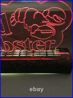 Vintage RARE Red Lobster Light Sign Acrylic Bar Restaurant Decor Fluorescent