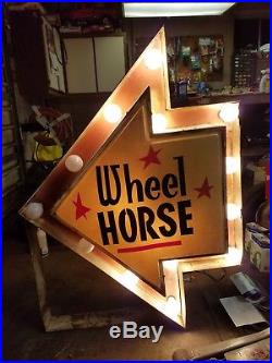 Vintage RARE Wheel Horse Arrow Sign