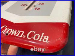 Vintage RC Cola Royal Crown advertising sign thermometer metal 25.5 x 9.5