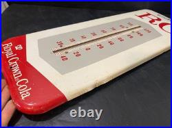Vintage RC Cola Royal Crown advertising sign thermometer metal 25.5 x 9.5