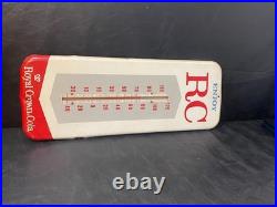 Vintage RC Cola Royal Crown advertising sign thermometer metal 25.5 x 9.5