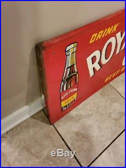 Vintage RC Royal Crown Cola Soda Pop Embossed Metal Sign 54 x 18