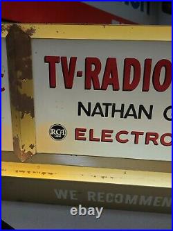 Vintage RCA Radio TV Tube Dealer Service Repair Lighted Advertising Sign