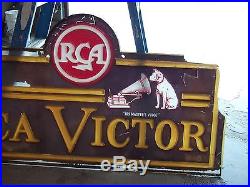 Vintage RCA Victor Reverse Painted Sign Front Panel