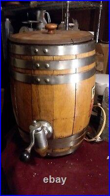 Vintage RICHARDSON ROOT BEER Wood Barrel withMultiplex Faucet St. Louis Dispenser
