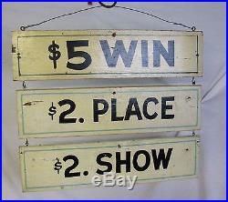 Vintage Race Betting Sign For Race Track Amusement Park Carnival