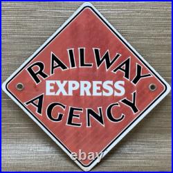 Vintage Railway Express Agency Porcelain Sign Gas Station Pump Service Rail Road Vintage Railway Express Agency Porcelain Sign Gas Station Pump Service Rail Road