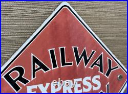 Vintage Railway Express Agency Porcelain Sign Gas Station Pump Service Rail Road Vintage Railway Express Agency Porcelain Sign Gas Station Pump Service Rail Road