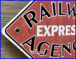 Vintage Railway Express Agency Porcelain Sign Gas Station Pump Service Rail Road Vintage Railway Express Agency Porcelain Sign Gas Station Pump Service Rail Road