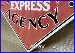 Vintage Railway Express Agency Porcelain Sign Gas Station Pump Service Rail Road Vintage Railway Express Agency Porcelain Sign Gas Station Pump Service Rail Road